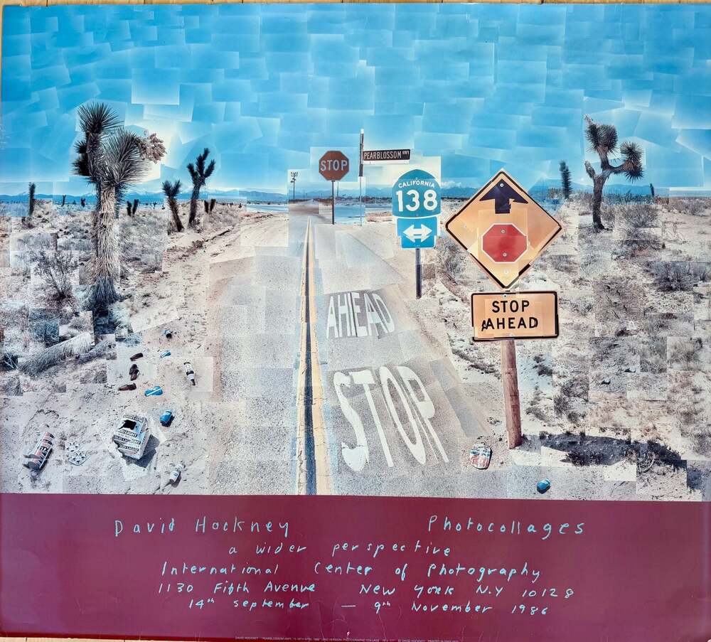 Vintage 1986 David Hockney 'Pearblossom Highway' International Center of Photogr